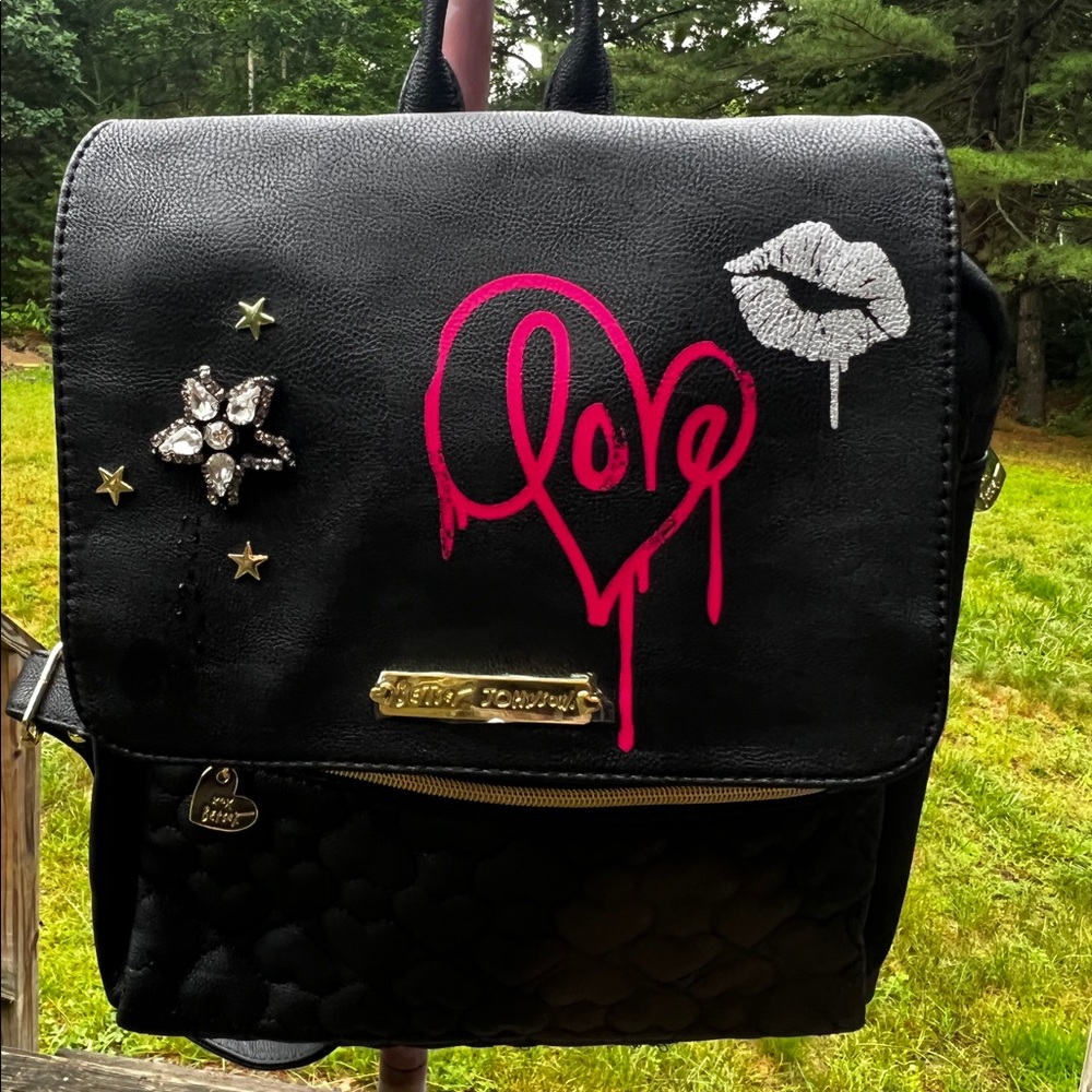 Betsey Johnson Black Backpack BM19670 School Bag